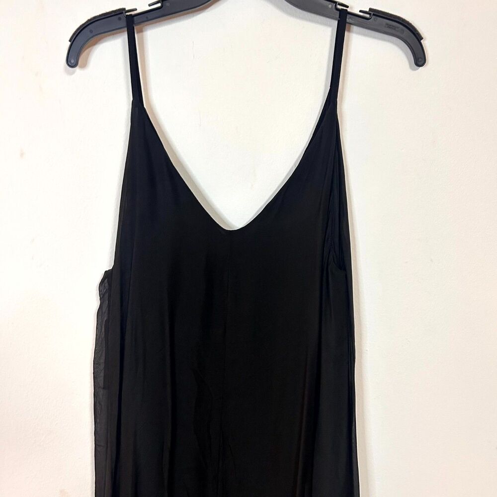 Myastreet Dress Women One Size Black Silk Blend Ruffle Hem Sleeveless Preppy NWT - Picture 6 of 8